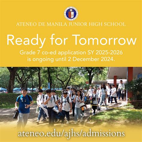 Ateneo college application for SY 2024.
